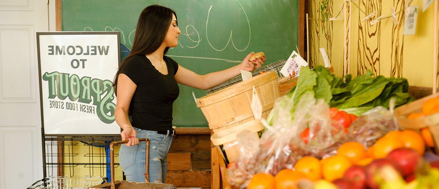 Woman shopping for produce